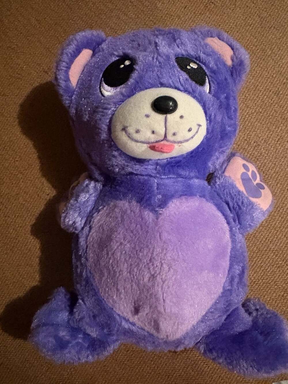 Spin Master Fur Berries Blueberry Bear Folding Plush Purple Stuffed Animal